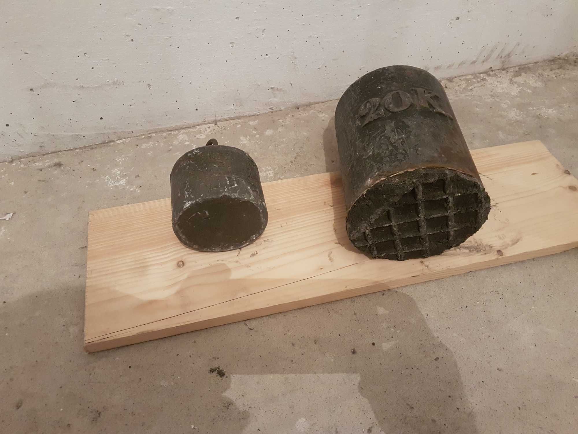 Wiosła do łodzi lub jachtu ciężarki, 20 kg i ołowiany około 6 kg .