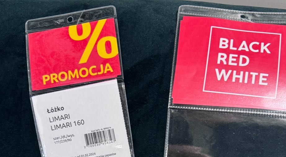 Lóżko Model 160 Limari Black Red White 180x200+ Boczne części łóżka