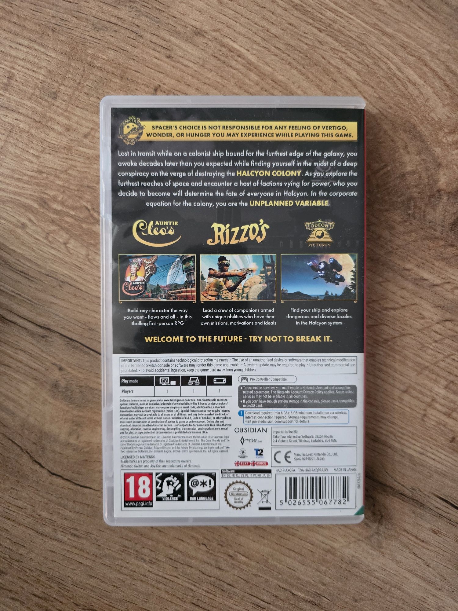 The Outer Worlds Nintendo Switch