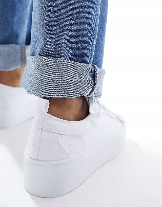 Asos Design 36 Białe Trampki Divide Na Platformie H16618
