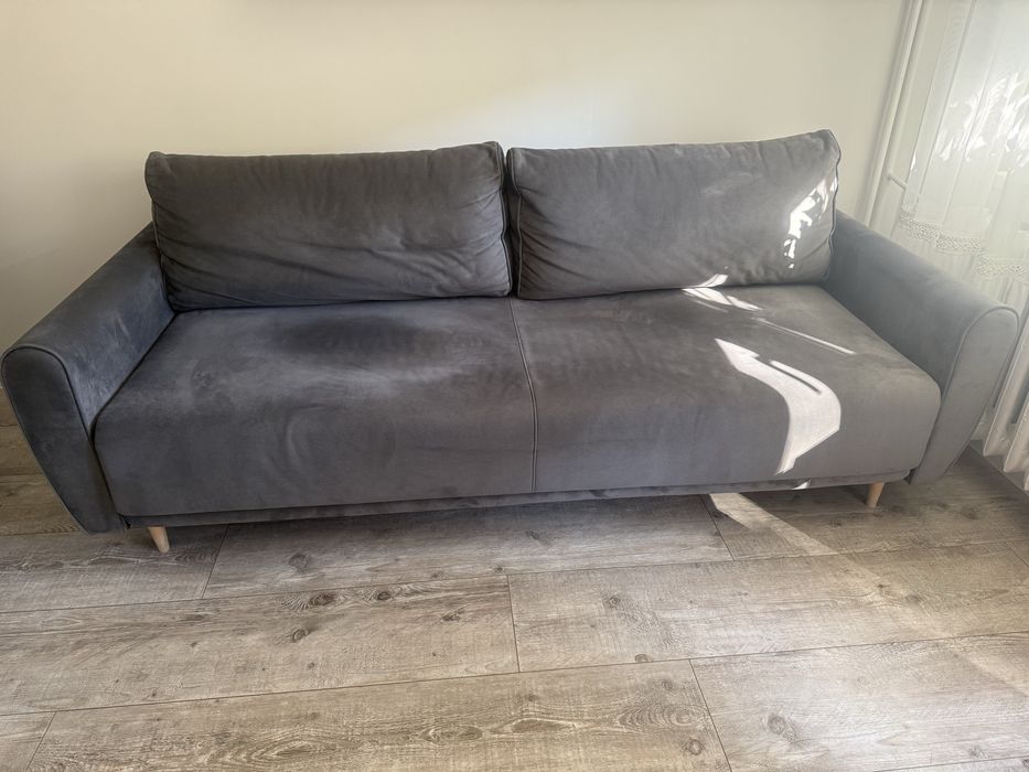 Sofa z funkcja spania ciemny popiel