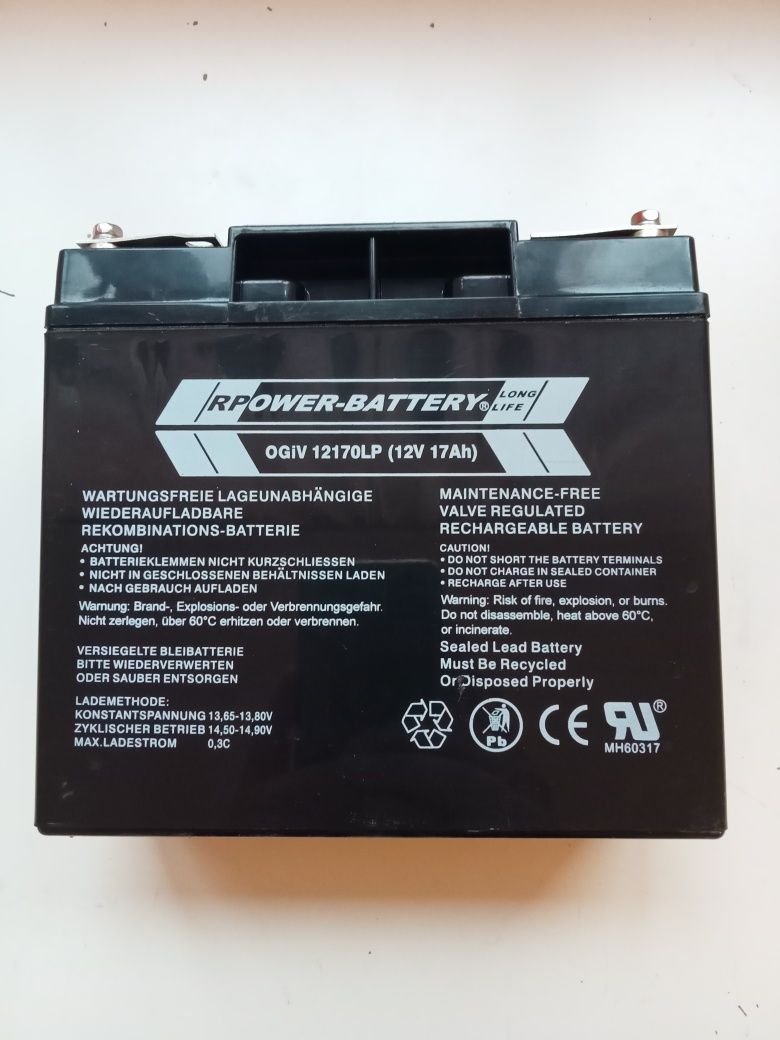 Akumulator żelowy 12V 17Ah RPOWER BATTERY OGiV 12170LP