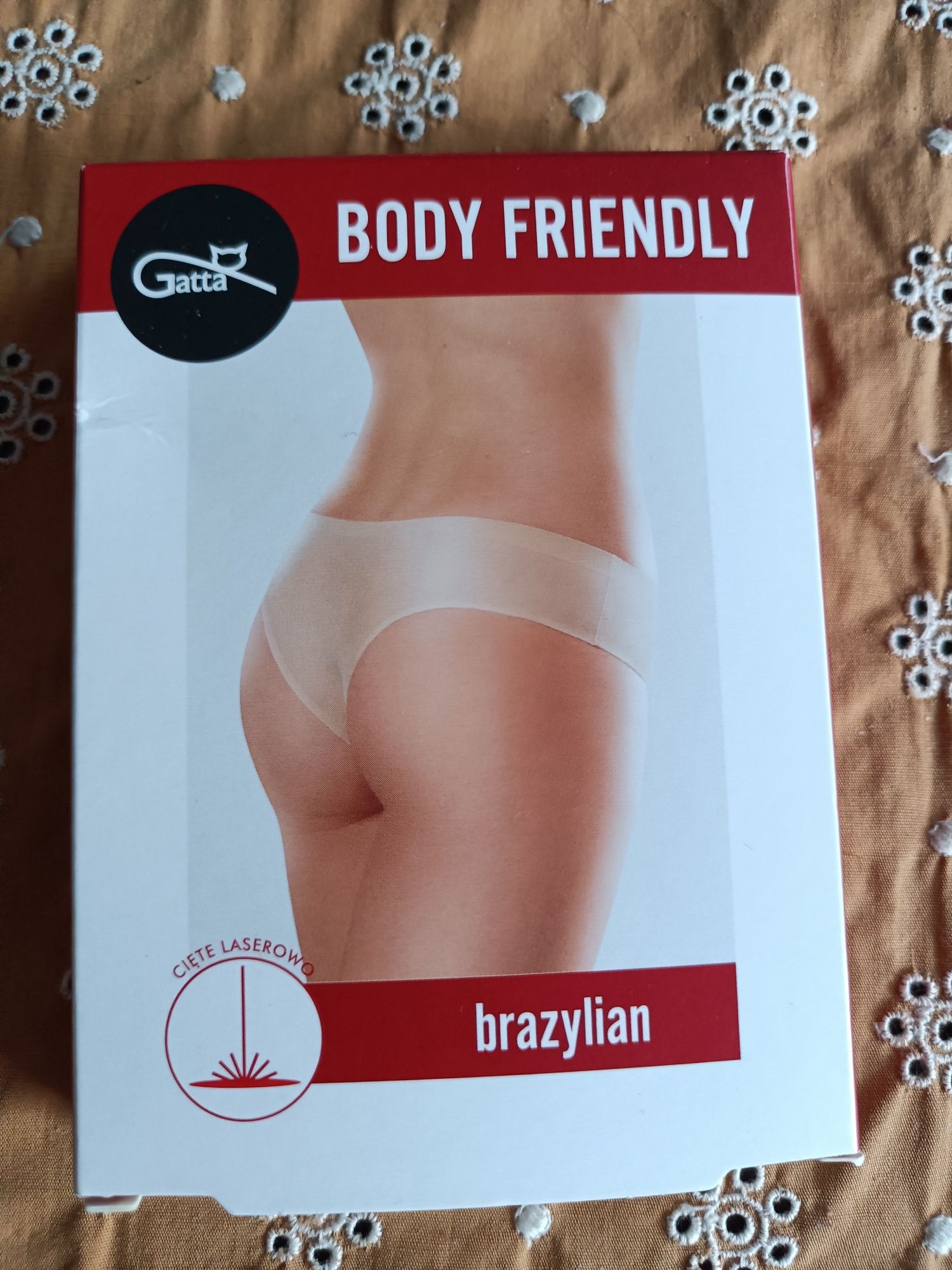 Gatta majtki brazylian nowe czarne body friendly rozmiar L Black