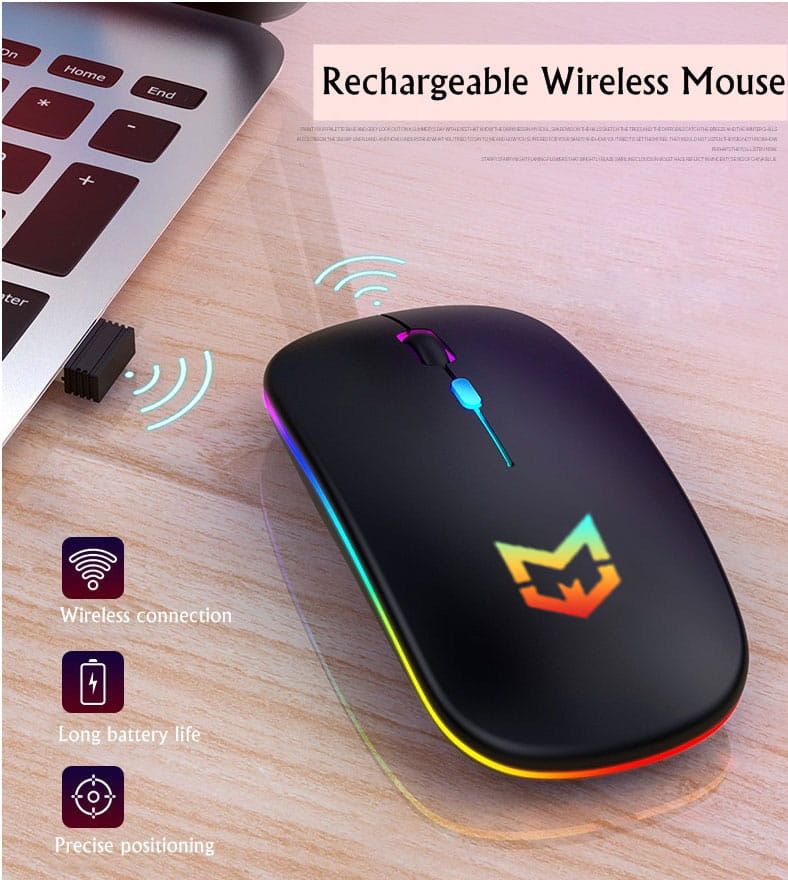 Mysz Bezprzewodowa Ładowana Cicha Podświetlana M444015Sr Sklep Warszaw