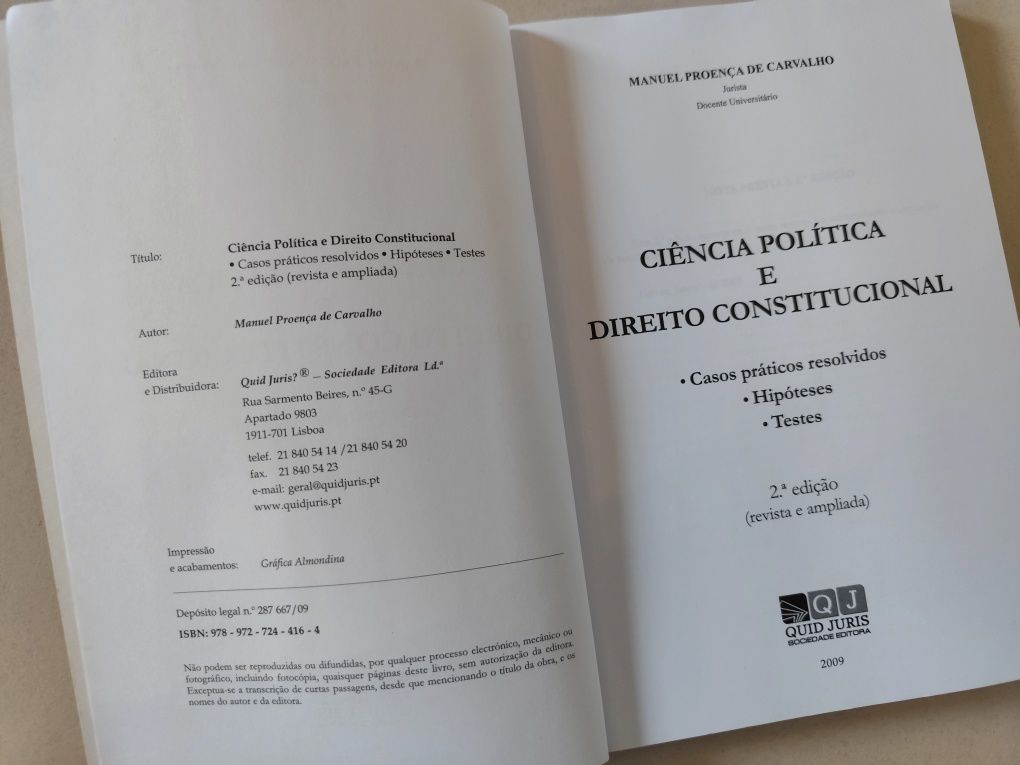 Ciência Política e Direito Constitucional - Casos Práticos Resolvidos