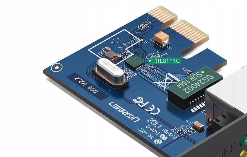 UGREEN Adapter Karta Sieciowa PCI Express do RJ45 LAN Gigabit