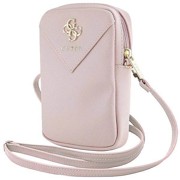Torebka Guess Zip Triangle 4G - różowa