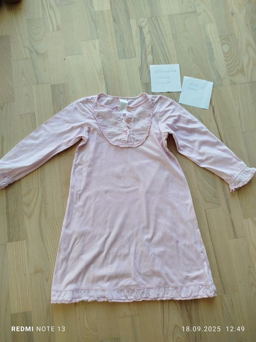 Bawełniana pudroworóżowa koszula nocna do spania piżama pidżama