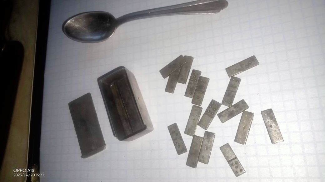 Łopatka do ciast Domino podrożne XVIIIw. Noże Łyżeczka Ag Srebro ANTYK