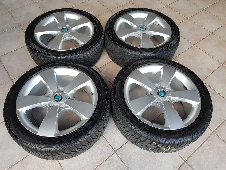 Koła zimowe Skoda Octavia 2 7x17 et54 5x112 opony 225/45/17 Falken