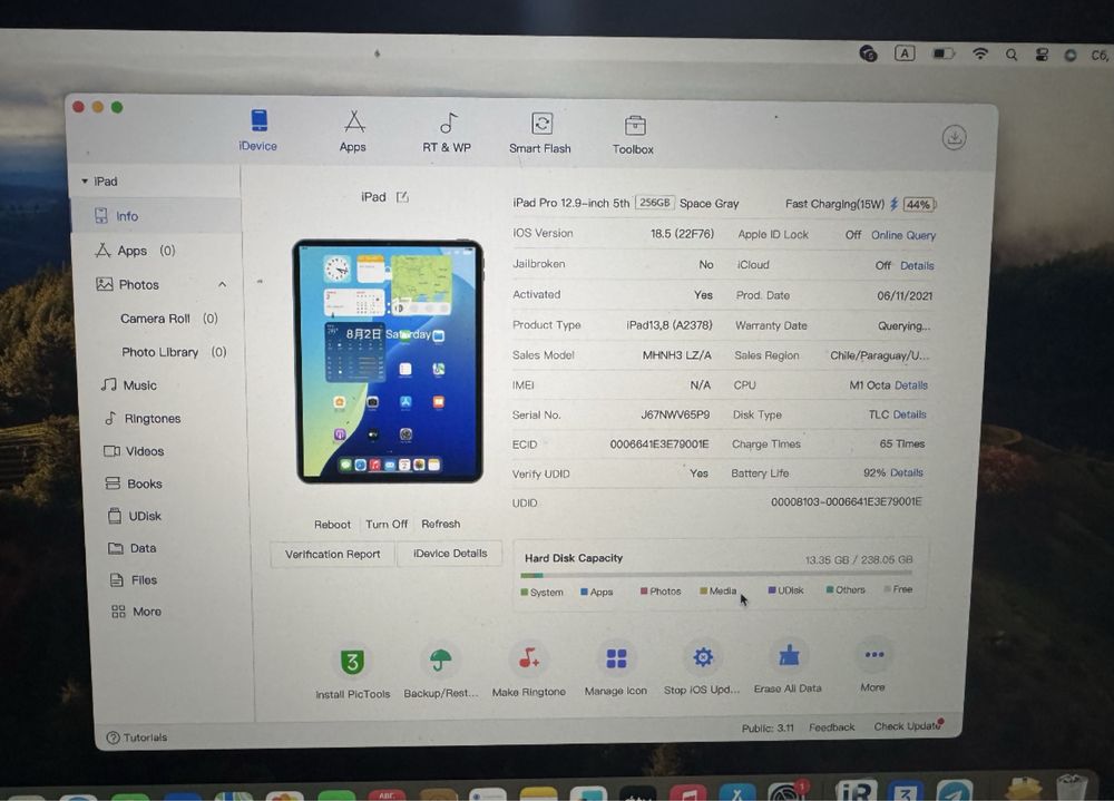 Apple Ipad pro 12.9 5 gen 256