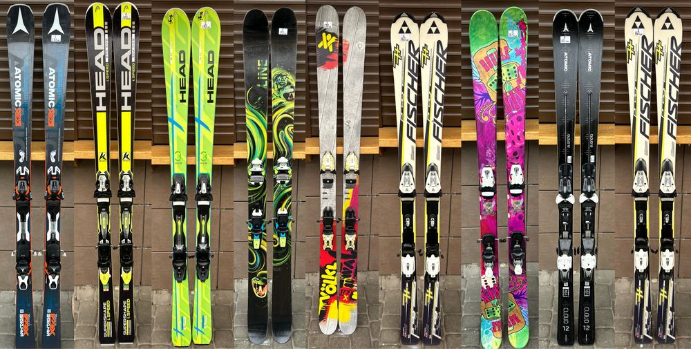 Лижі гірськолижні Salomon, Atomic, Rossignol