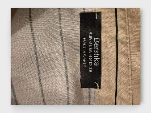 Koszula Bershka M 38 beżowa w paski wiskoza elegancka