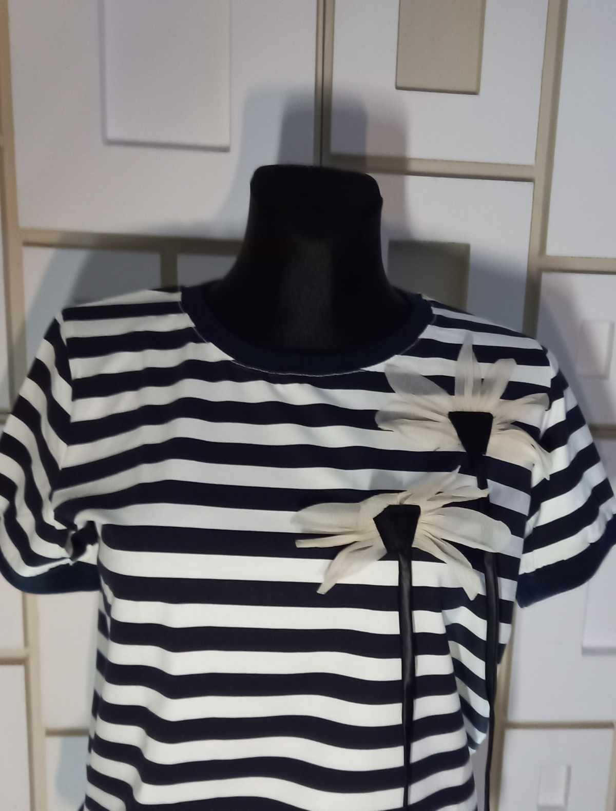 Bluzka damska w pasy Megi z miękkiej bawełny w rozmiarze L/XL i  S/M