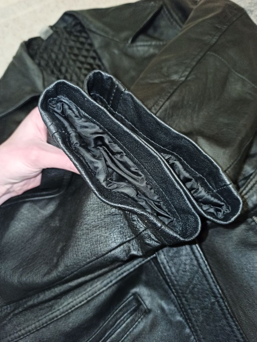 Шкіряна куртка косуха M-L-XL 38-40-42 натуральна кожа шкіра подовжена