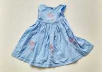 BEZ WAD Sukienka błękitna early days 18-24 miesiące 86-92cm #678