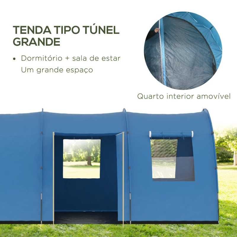 Tenda de Campismo Familiar para 5-6 Pessoas 475x315x215 cm Azul