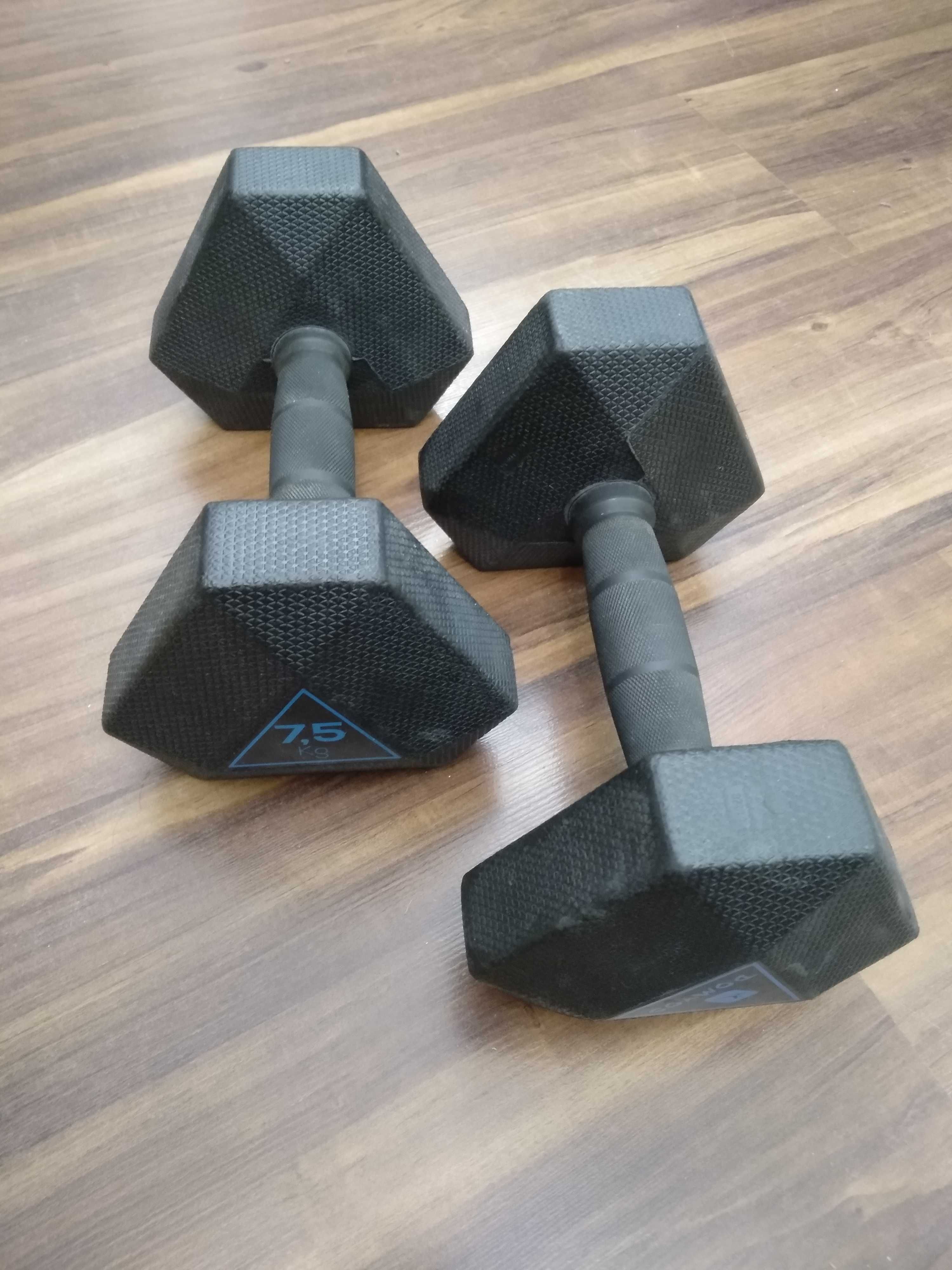 Hantle Domyos gumowane 2x7,5kg Decathlon