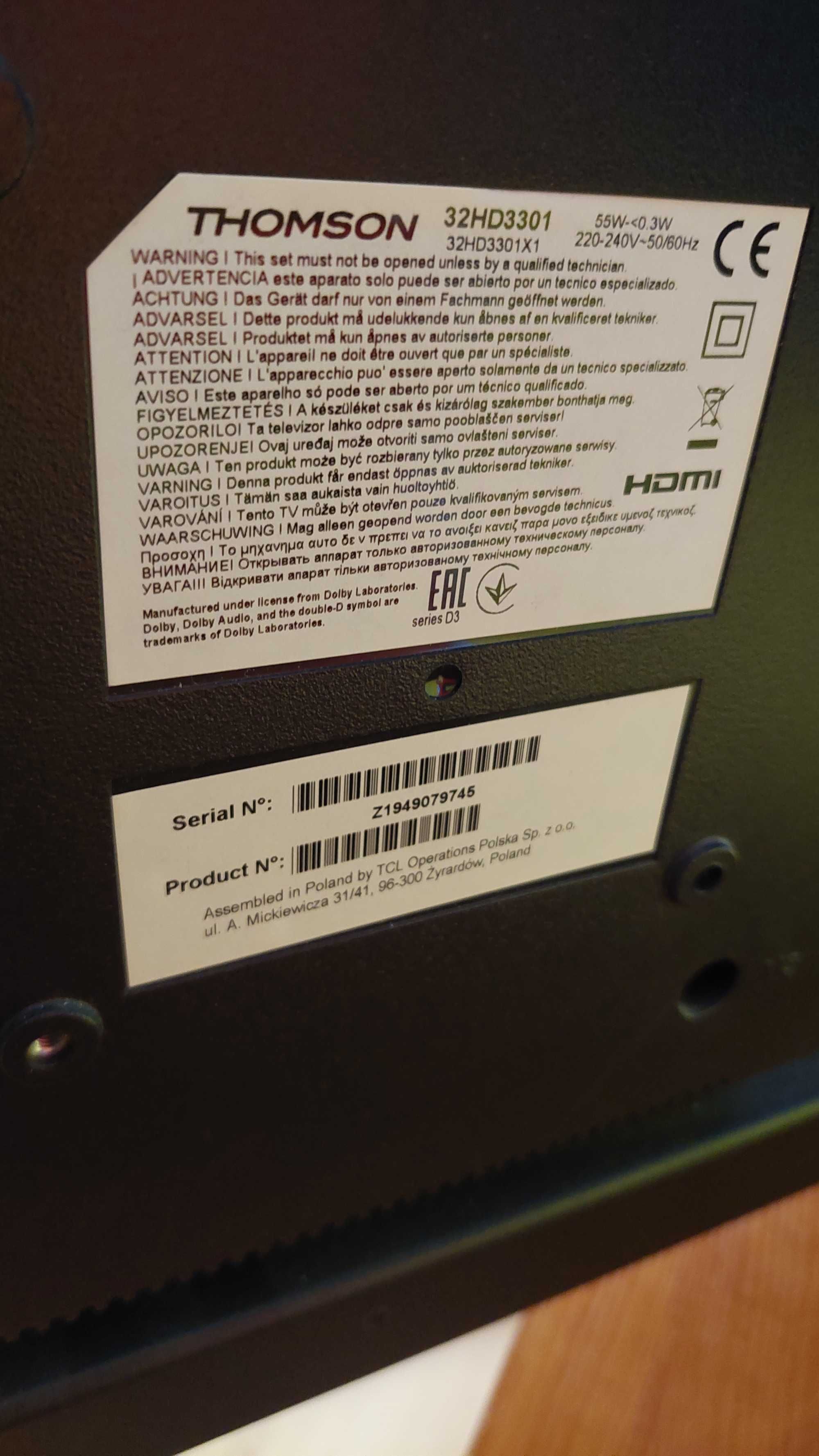 Telewizor THOMSON 32 HD 3301