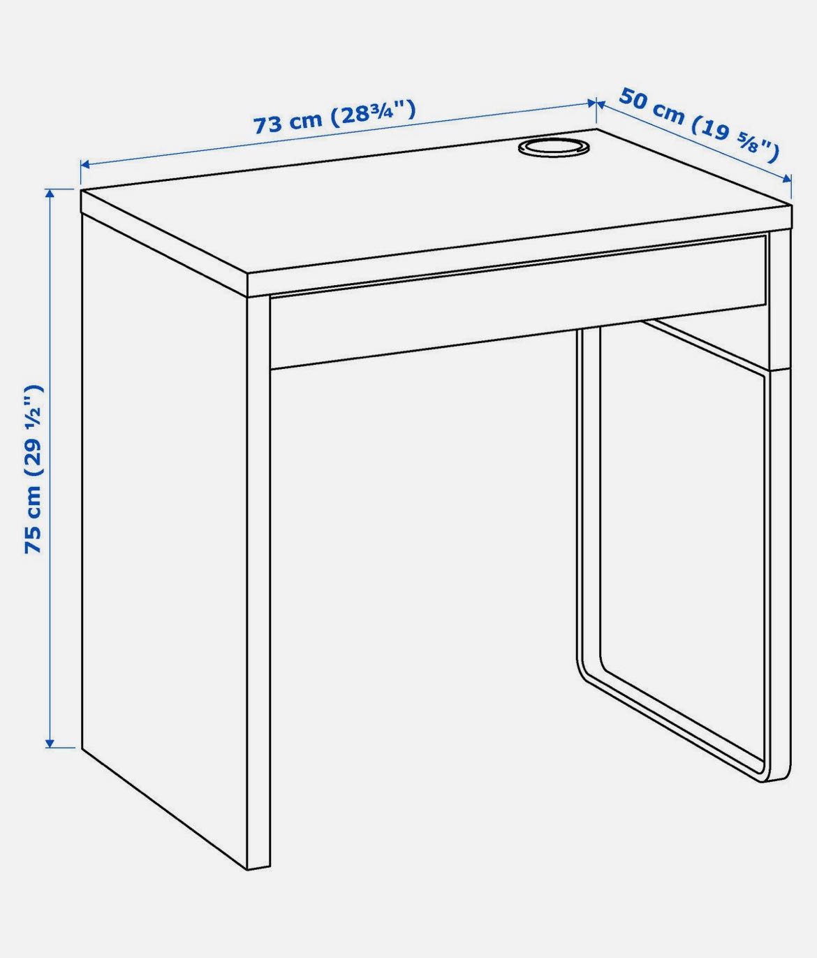 Escrivaninha/mesa IKEA MICKE branca (73x50x75 cm)