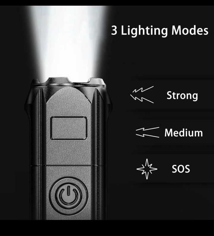 Фонарик Ручной c LED Диодом Т6 на Аккумуляторе 18650 и USB зарядкой