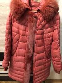Зимова жіноча курточка-плащ
