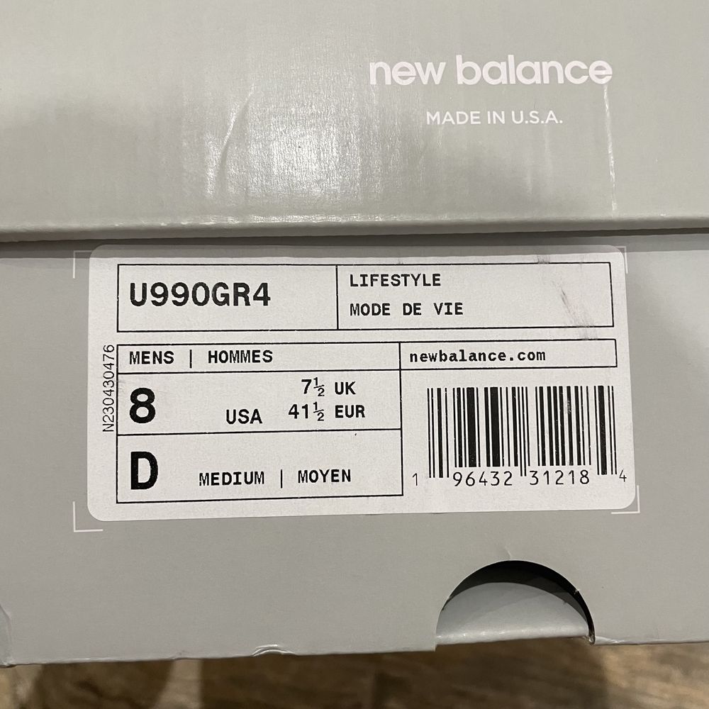 Кросівки New Balance U990gr4, 990v4, 993 made in USA