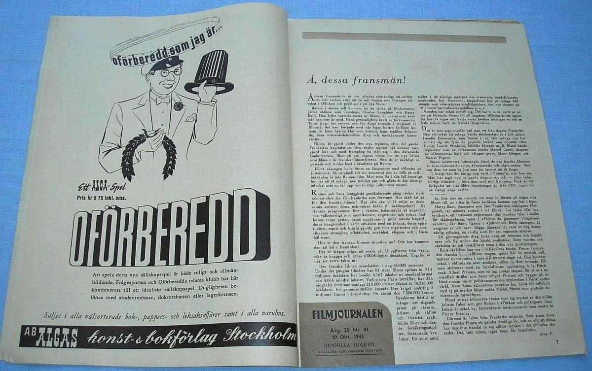 FilmJournalen nr 41 z 10 października 1943 r.