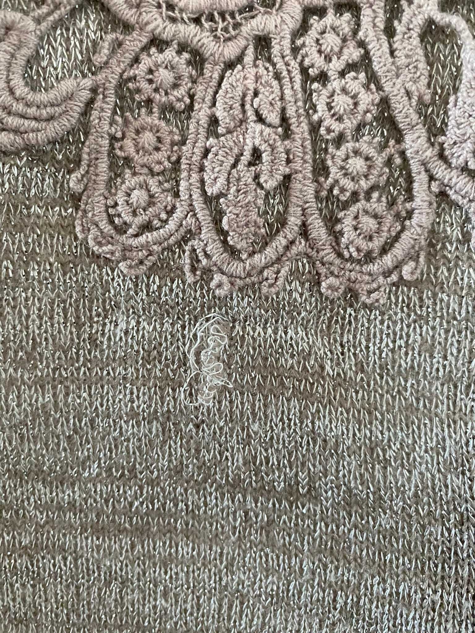 Sweter reserved XS złoty koronka