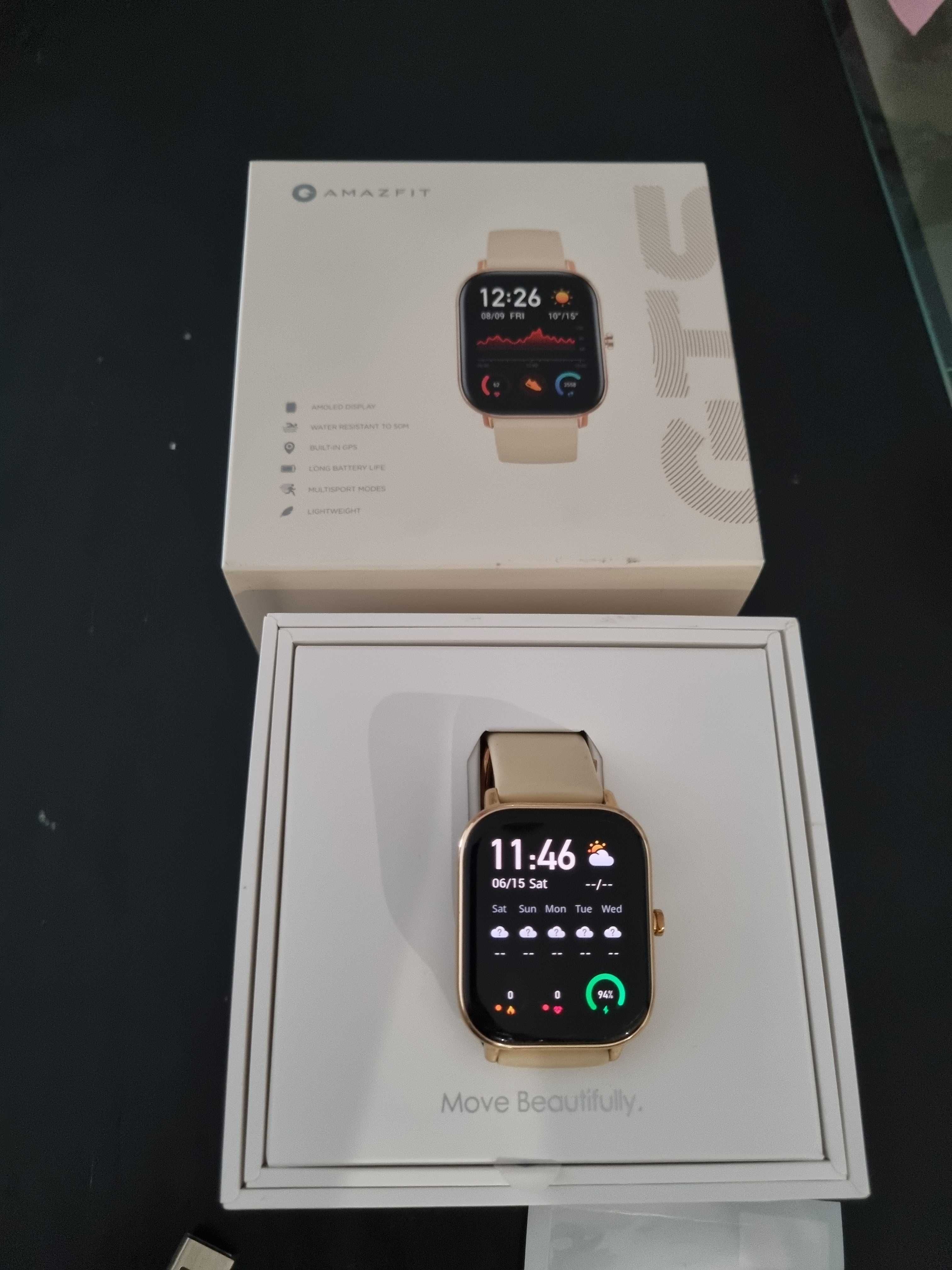 Smartwatch Amazfit GTS dourado