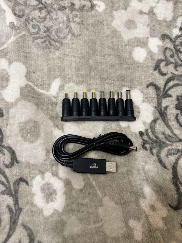 USB кабель від 5В до 12В з переходниками ( Wifi на Powerbank)