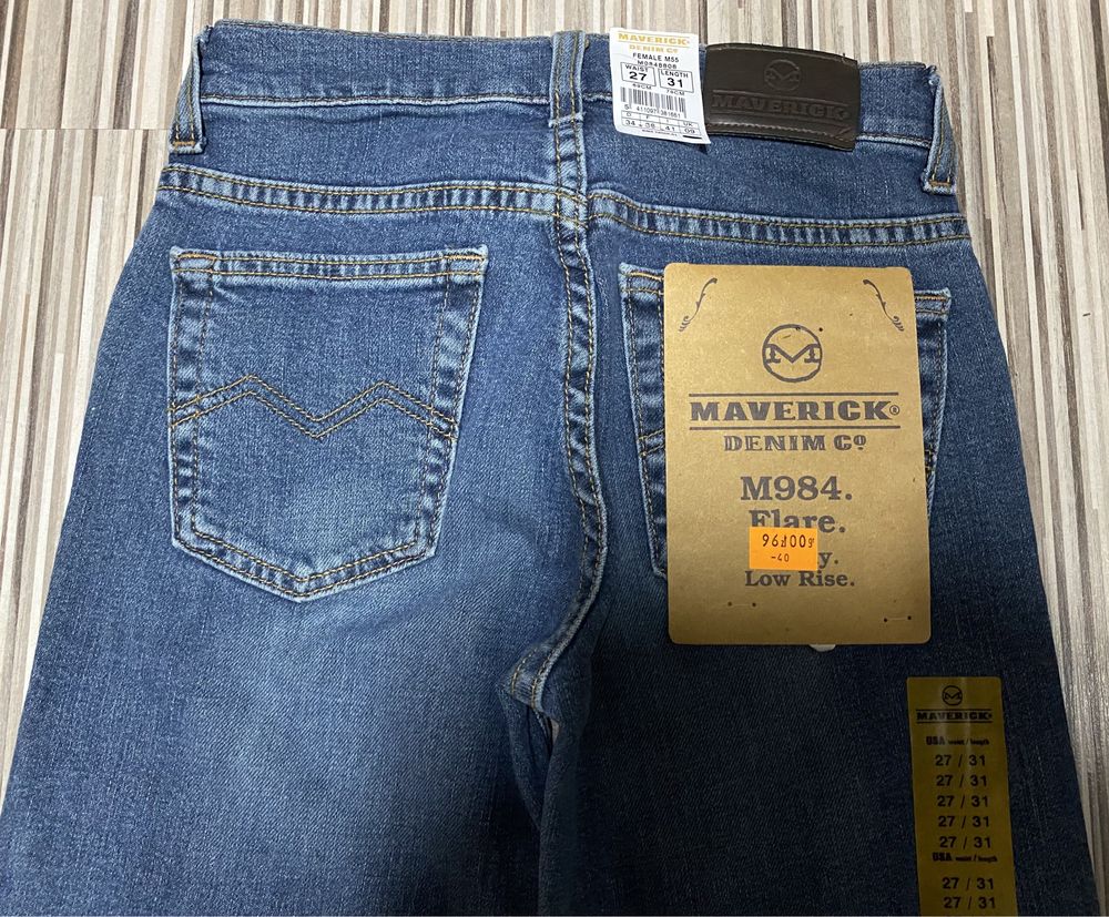 Spodnie jeans 27/31 pas 62 cm komplet 2 sztuki Lee Maverick nowe