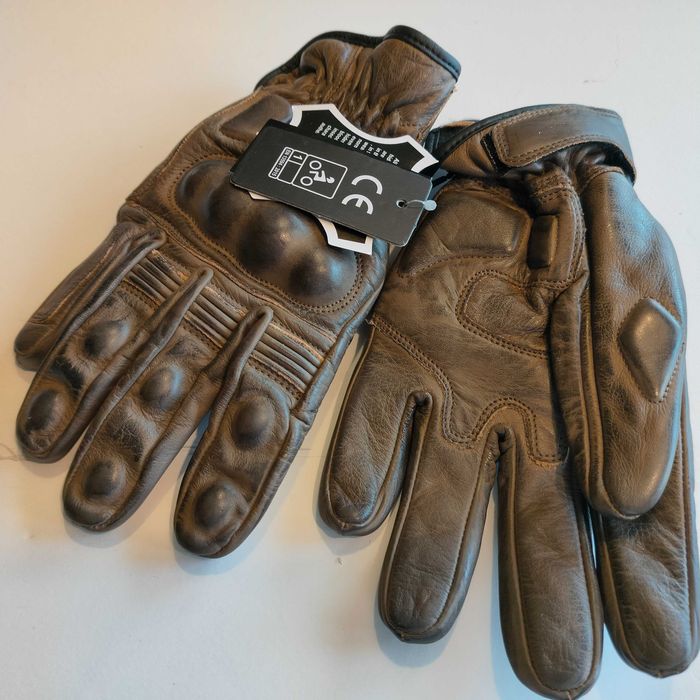 Luvas motard pele genuína estilo camel novas