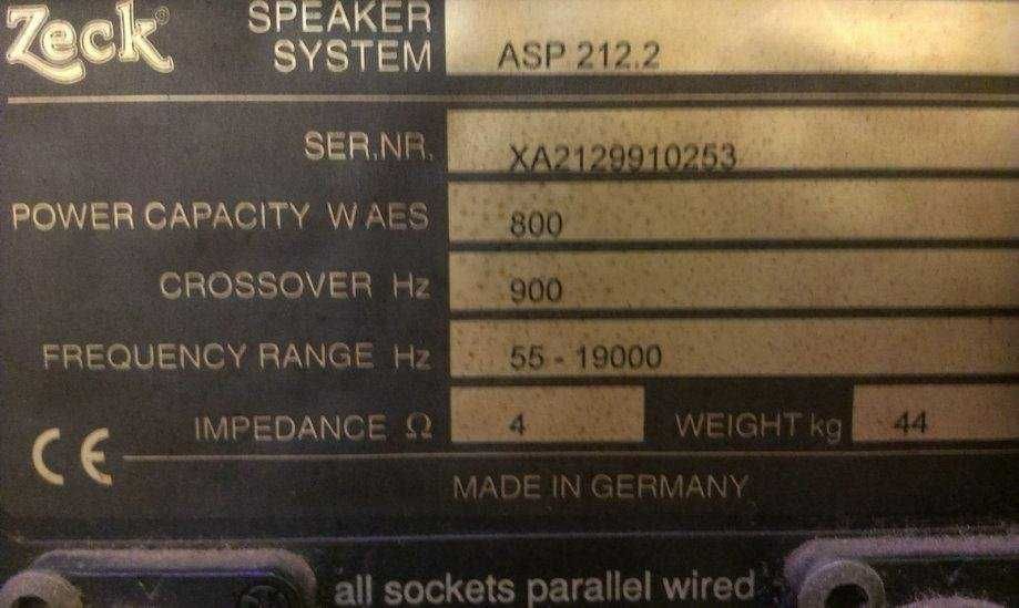 Kolumny Zeck ASP 212.2 okazja