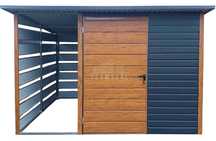Schowek domek ogrodowy 2x2m + wiata 1m Drzwi okno dach spad TS981