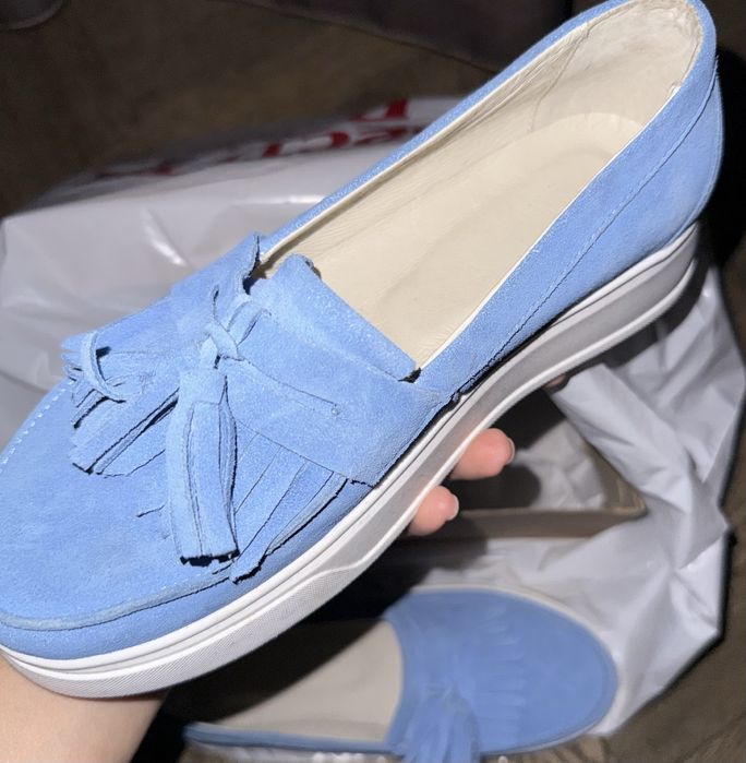 Лофери замшеві блакитні