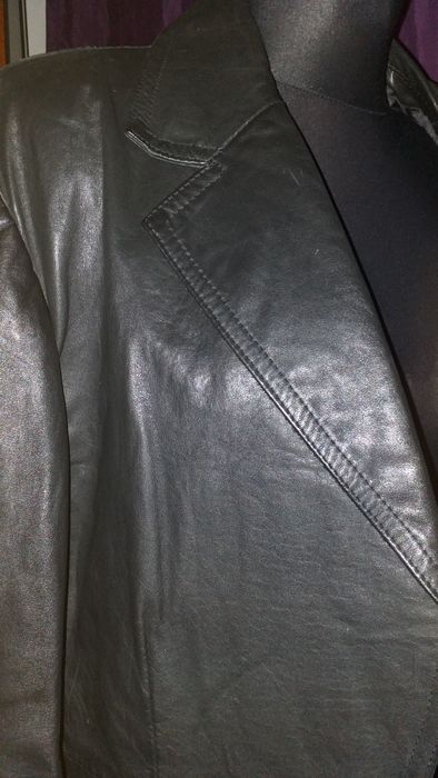 Marynarka męska czarna skóra naturalna roz. M/L  Italy