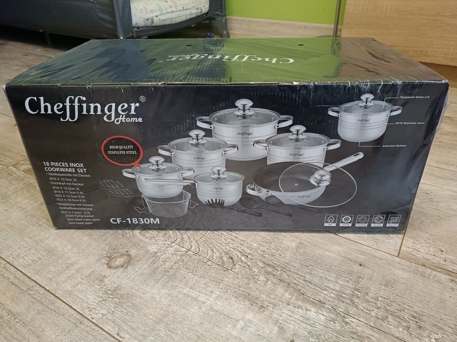 Garnki komplet garnków zestaw 12-częściowy Cheffinger