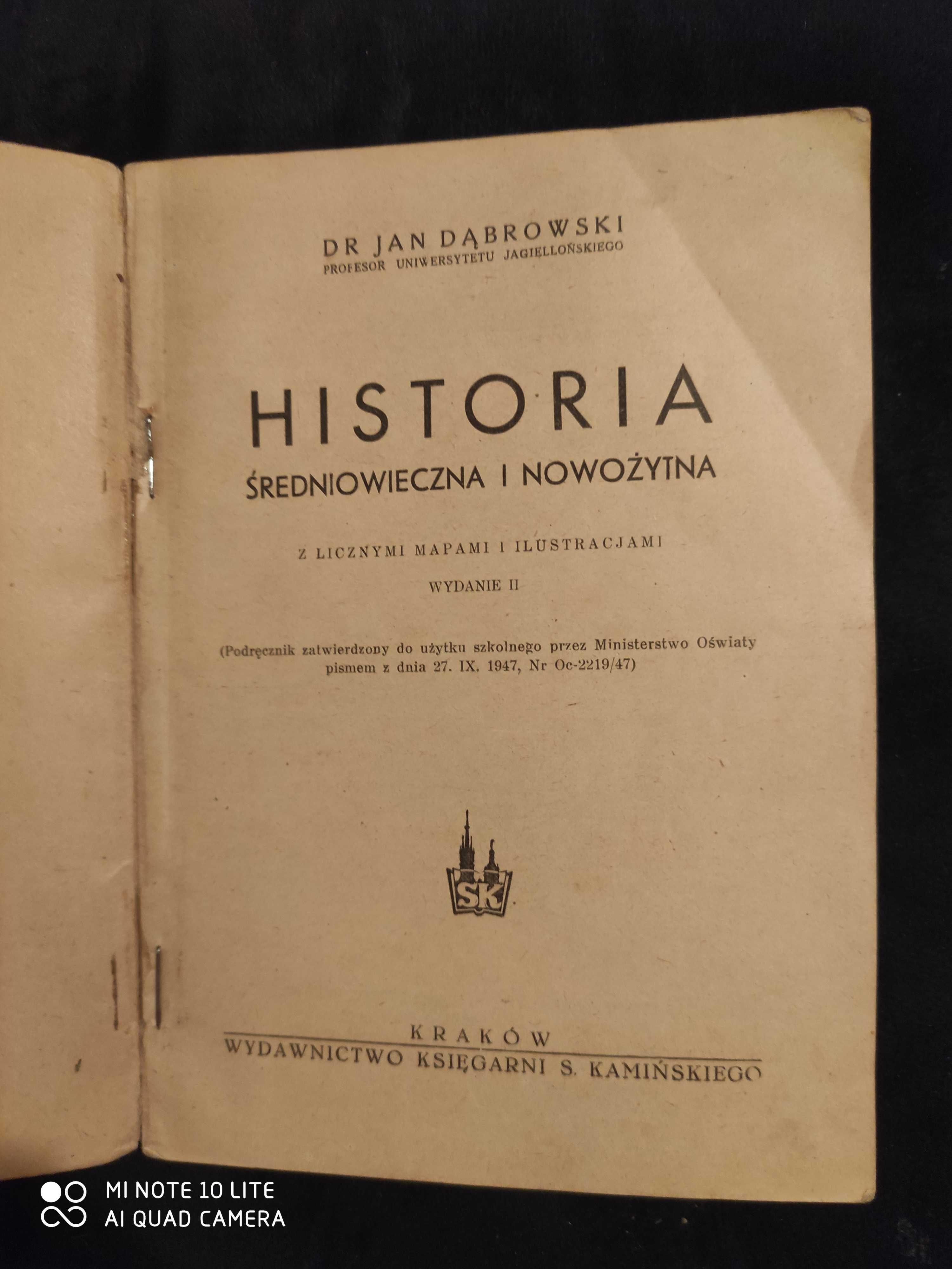 Jan Dąbrowski Historia Średniowiecza i Nowożytna 1947