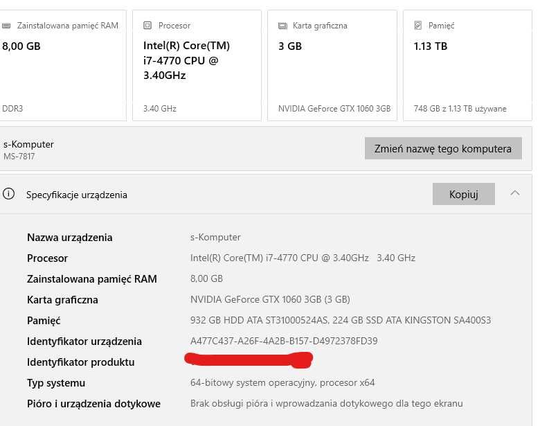 Zestaw KOMPUTER + MONITOR 24” IPS | i7 | GTX 1060 | SSD |