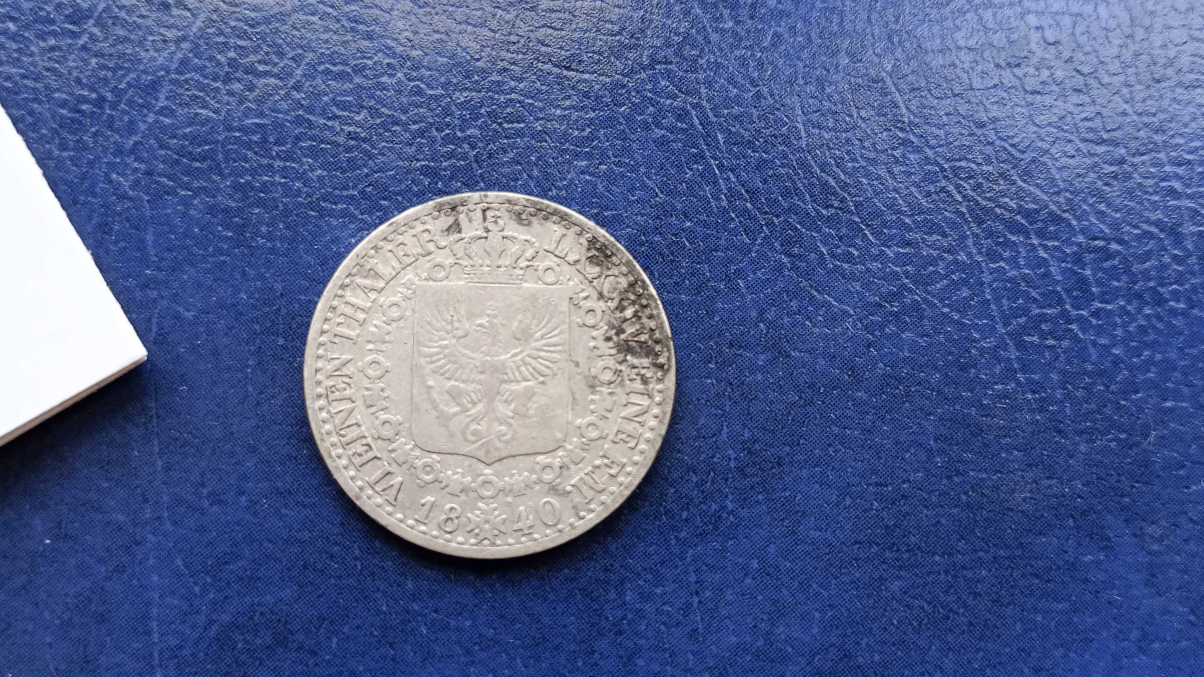 Stare monety 1/6 talara 1840 Niemcy srebro