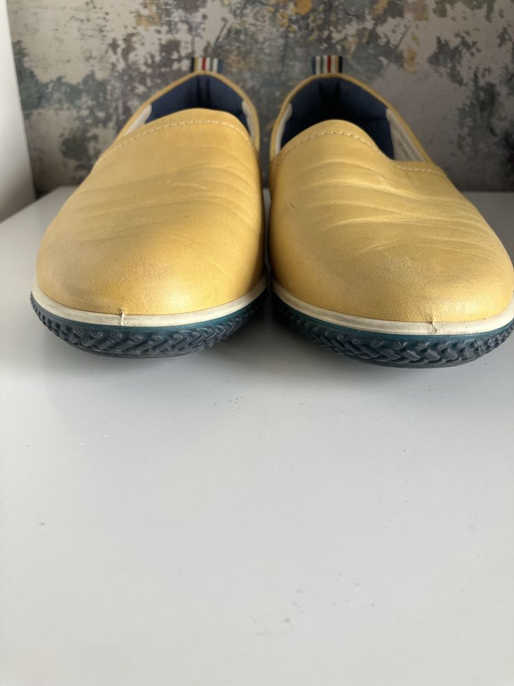 Damskie polbuty skora ecco zolte roz.39