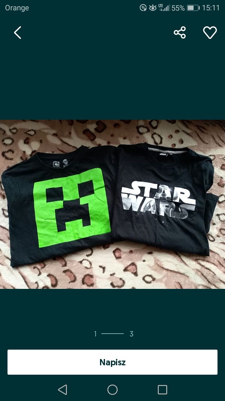 Bluzki długi rękaw Star Wars, Minecraft