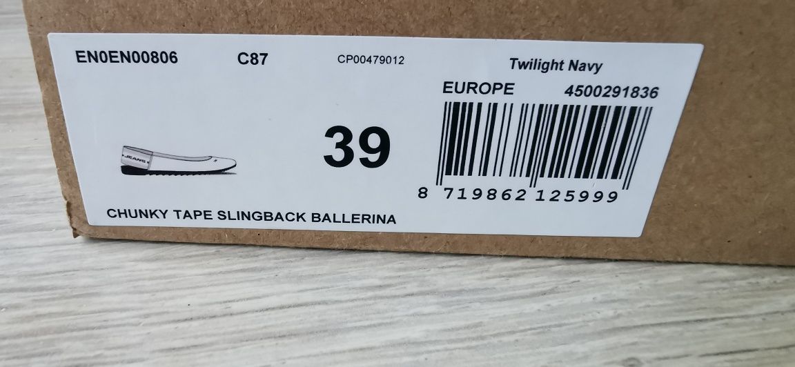 Baleriny granatowe Tommy Jeans na gumce bez pięty r. 39