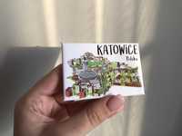 Magnes na lodówkę Katowice płaski pamiątka z podróży souvenir