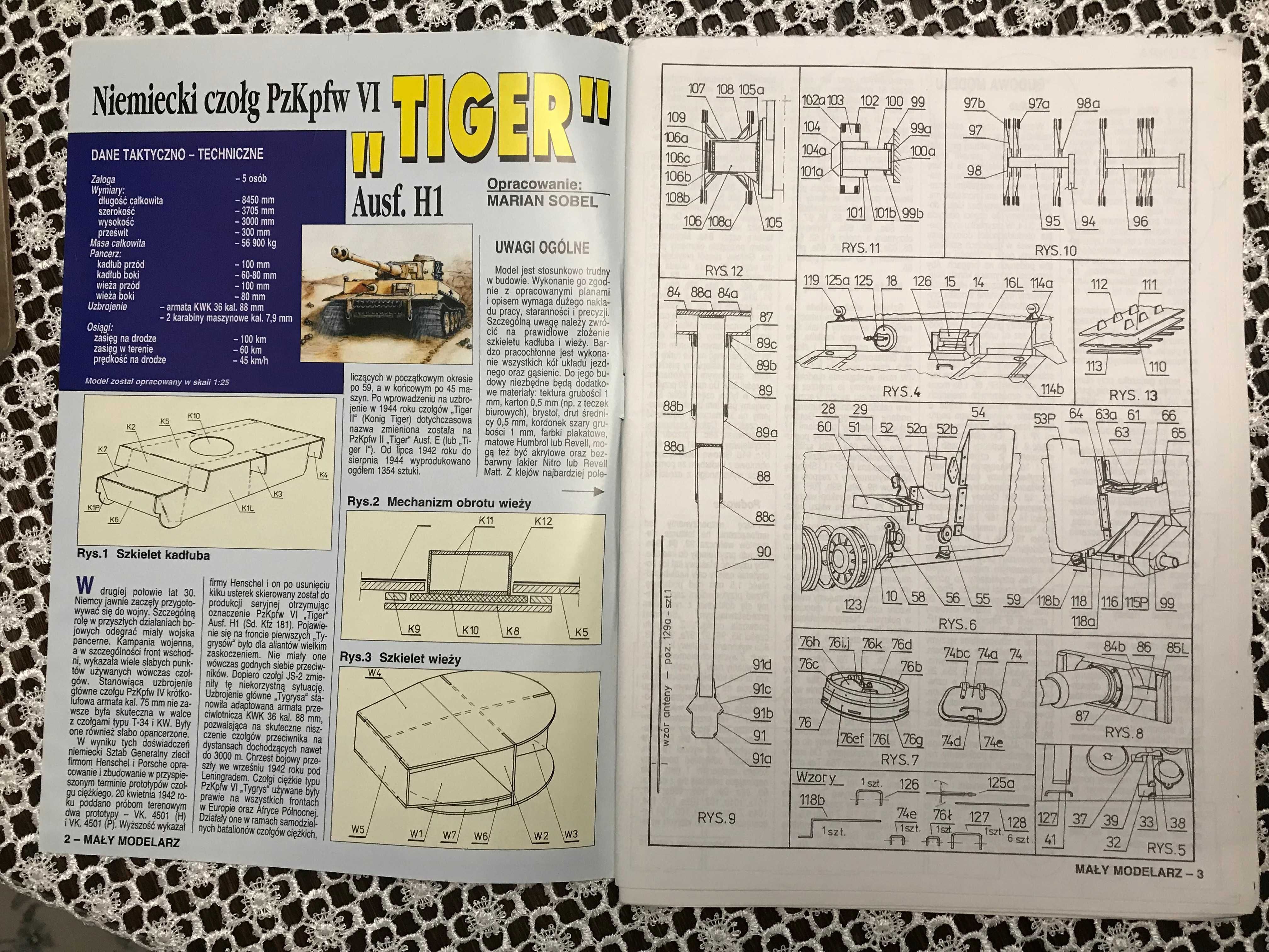 Mały Modelarz rok.1998, 04-05, Niemiecki Czołg "Tiger"