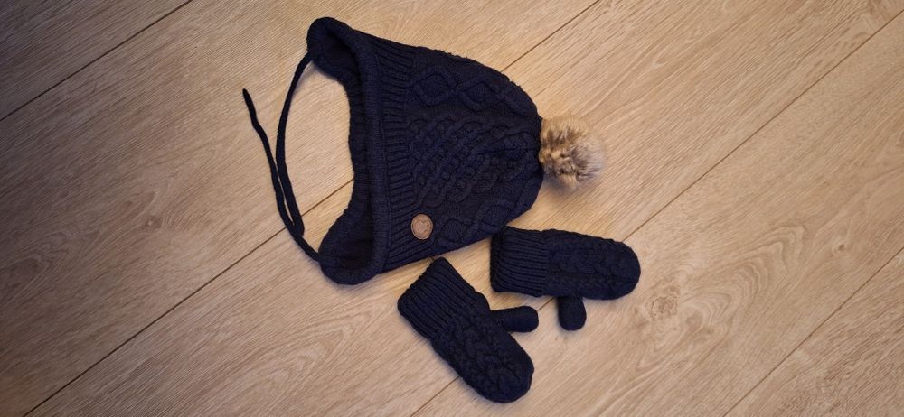 H&M czapka i rękawiczki 74/80