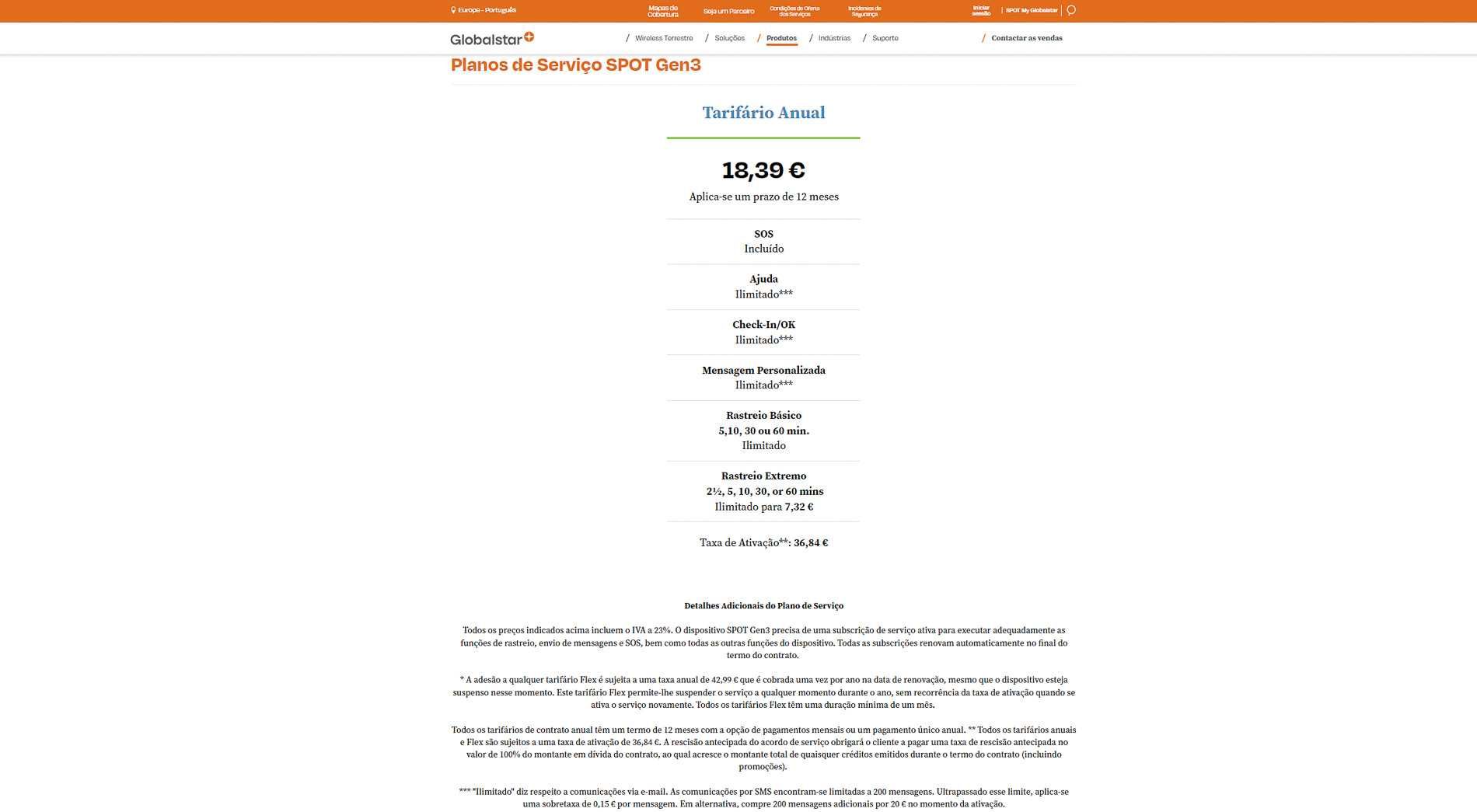 Tracker Spot Gen 3 – Rede GlobalStar