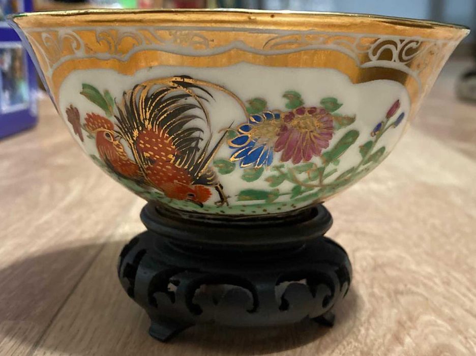Conjunto de Taças de Porcelana Chinesa, Pintura à Mão