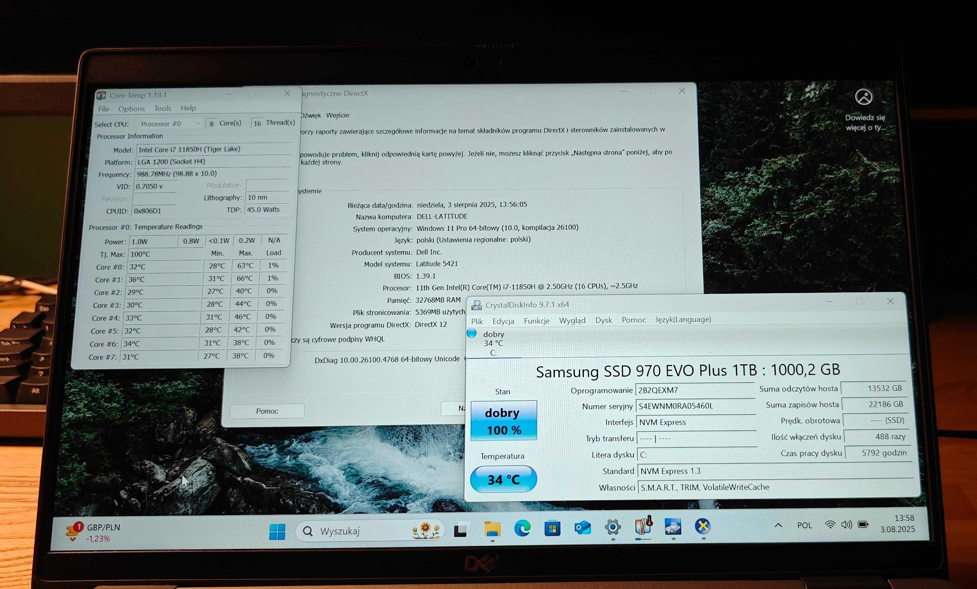 Dell Latitude 5421 / i7 11850H 4.8GHz / 32GB RAM / 1TB SSD / WIN11 PRO